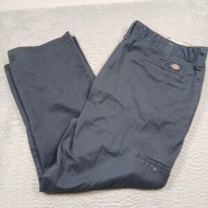 Dickies Pants‎ Mens 42x30 Navy Blue Workwear Flat Front Polyester Blend Durable